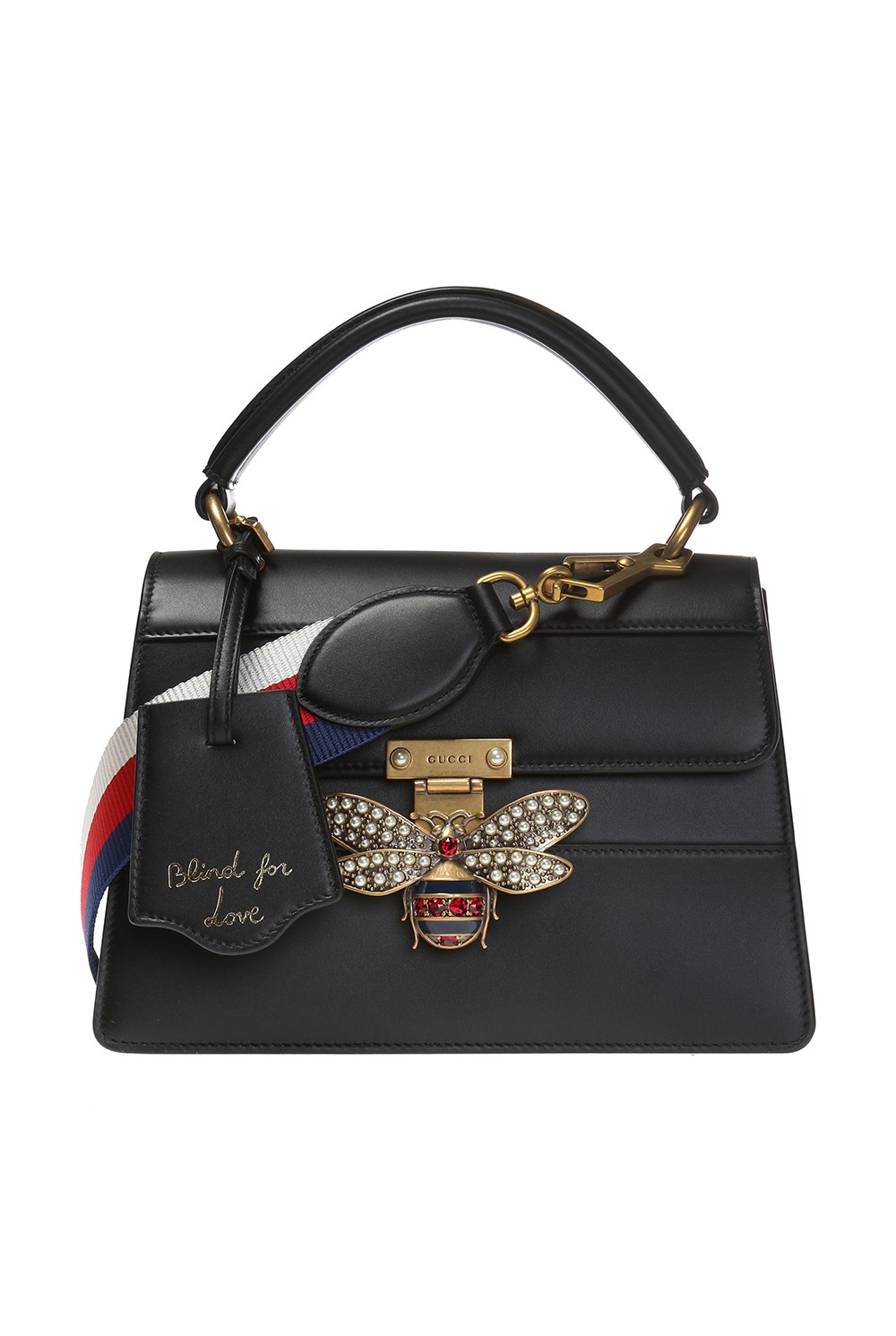 Black Queen Margaret shoulder bag with a bee motif Gucci